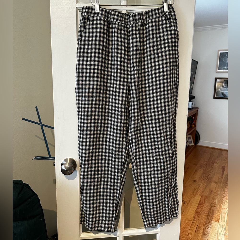 100% European Linen Pants in Gingham